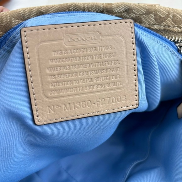 COACH SIGNATURE STRIPE TOTE SHOULDER BAG - Picture 7 of 9